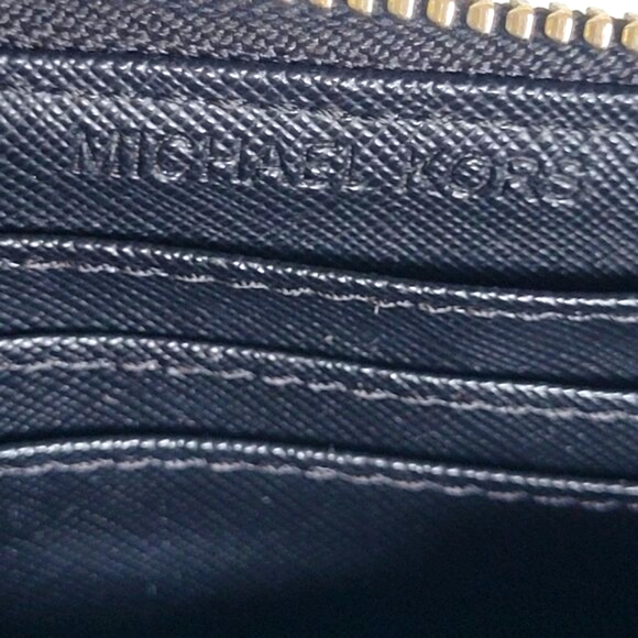 Michael Kors Black & Brown Signature Jet Set Monogram Zipper Wallet Silver - Picture 6 of 9